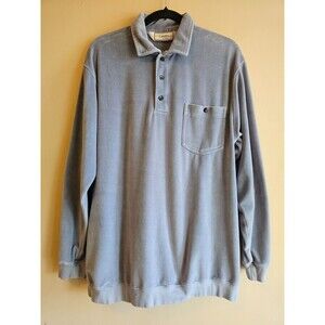 Classics by Palmland Mens Polo Shirt Med Velour Knit Banded Hem Vintage